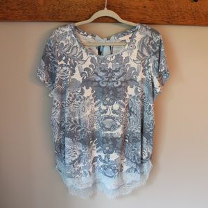 Laruen Conrad lace and bow top